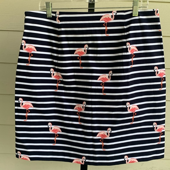 Talbots flamingo print resort wear stripped skirt size 12 - Picture 7 of 8